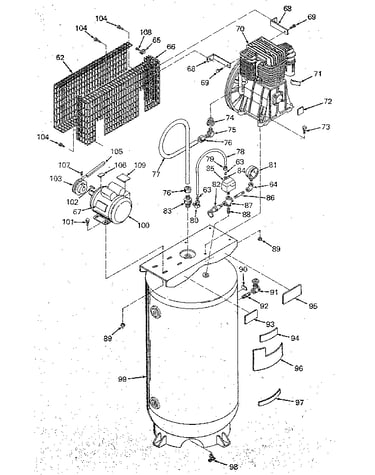 Air compressor diagram - vertical