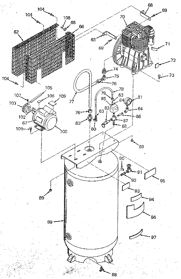 Air compressor diagram - vertical