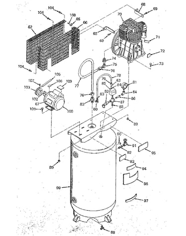 Air compressor diagram - vertical