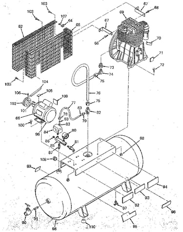 Air compressor diagram - horizontal