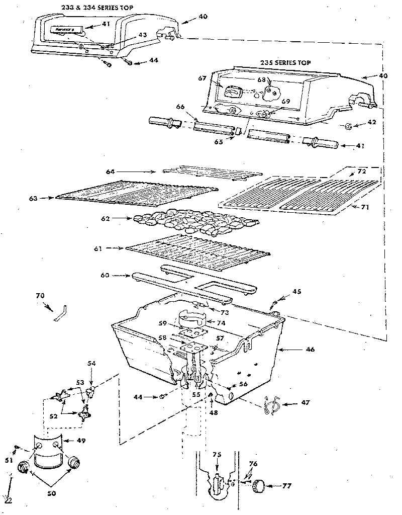 GRILL AND BURNER SECTION