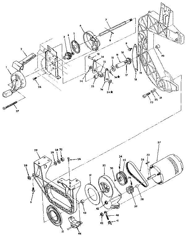 Figure 3 -bevel drive and motor mount assembly