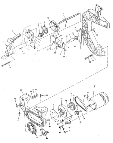 Figure 4-bevel drive and motor mount assembly