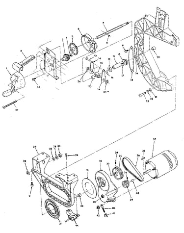 Figure 4-bevel drive and motor mount assembly