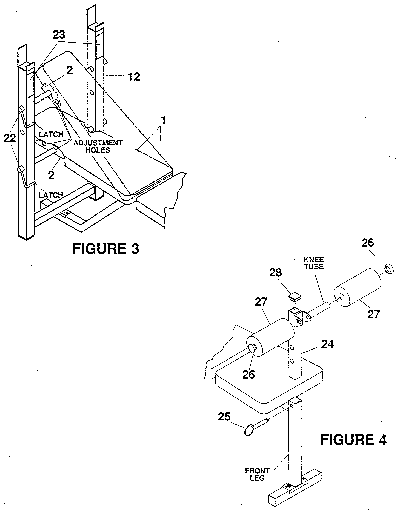 Barbell support and front leg assemblies