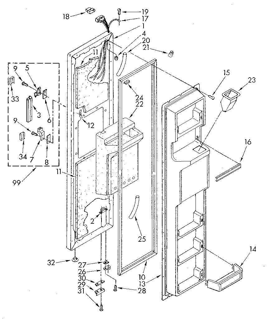 Freezer door