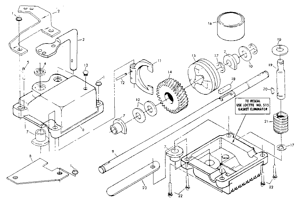 Gear case assembly part number 88387