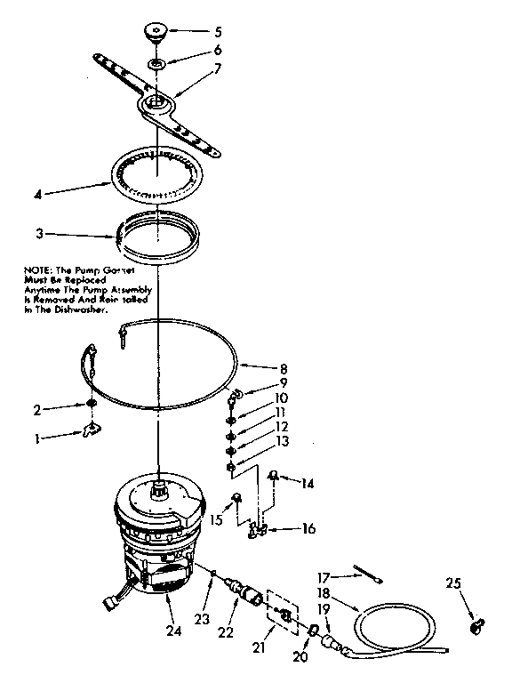 Heater, pump and lower sprayarm