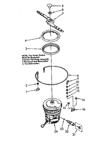 Heater, pump and lower sprayarm