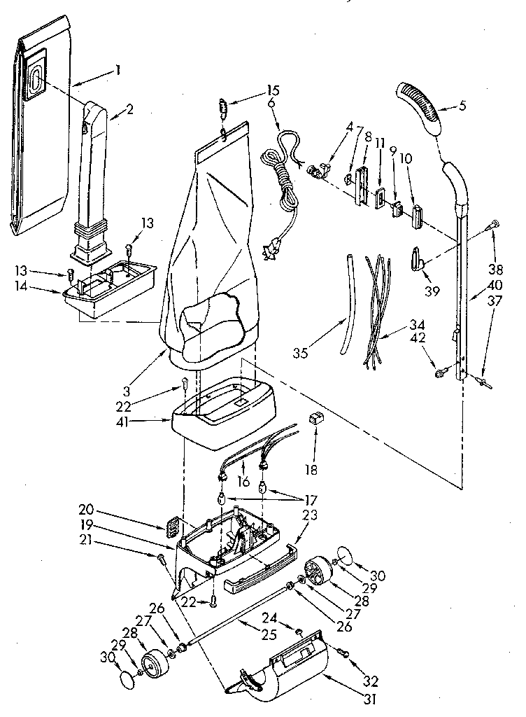 Handle and bag housing