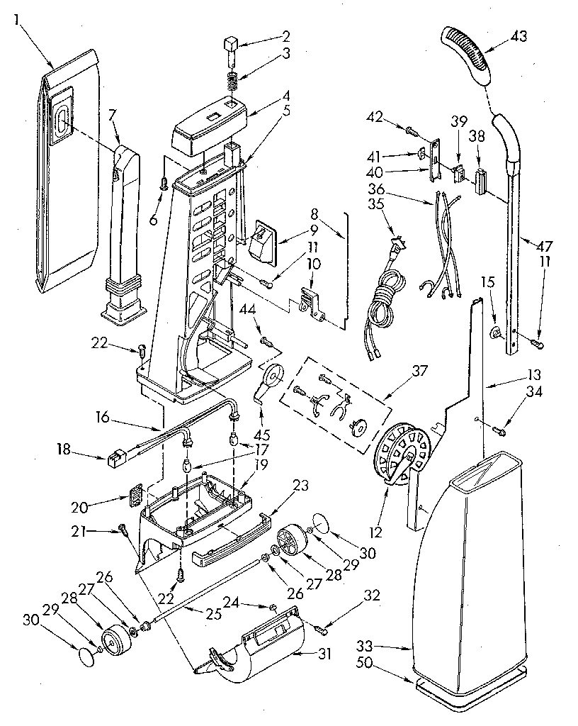 Handle and bag housing