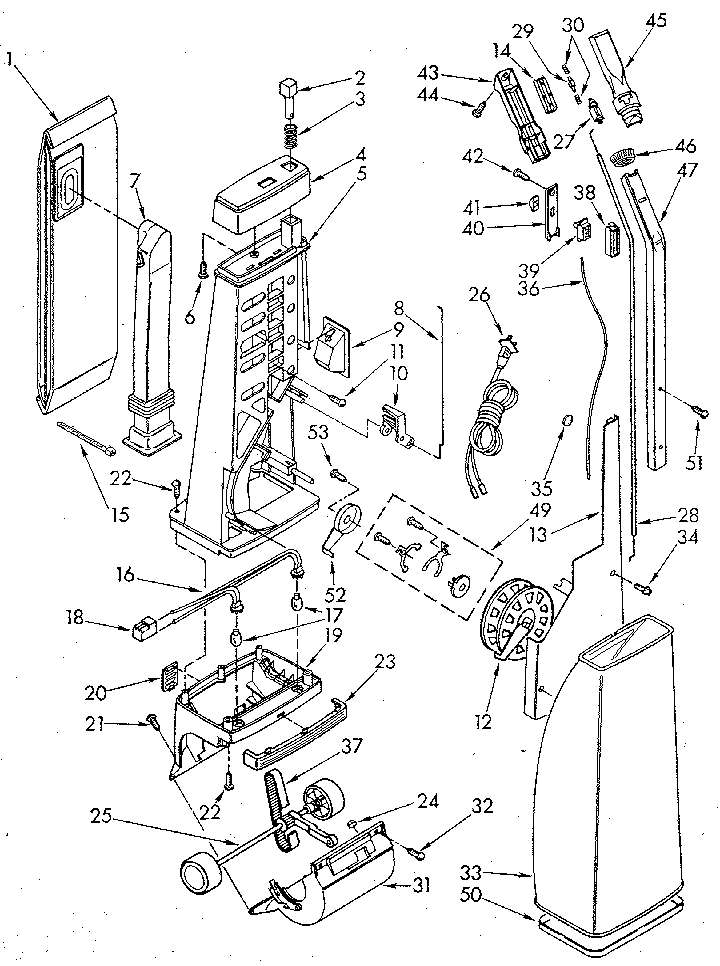 Handle and bag housing