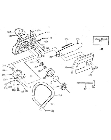 Handle/chain and guide bar