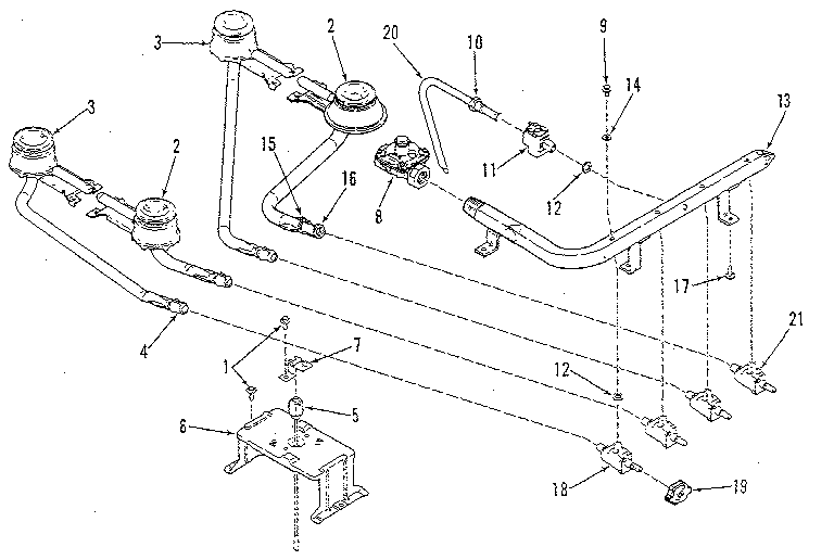 Top burner section