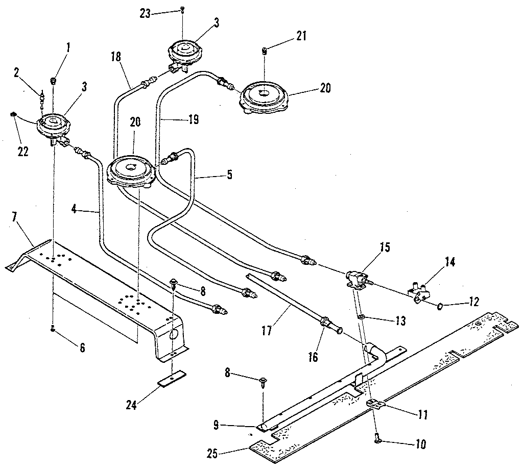 Top burner section