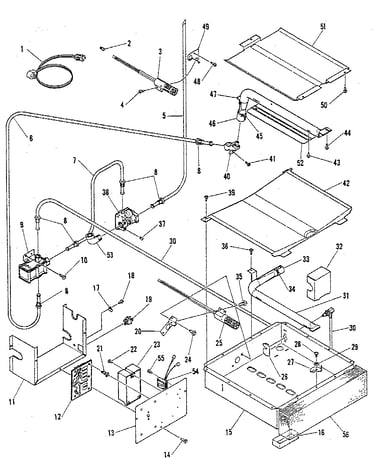 Broiler and oven burner section