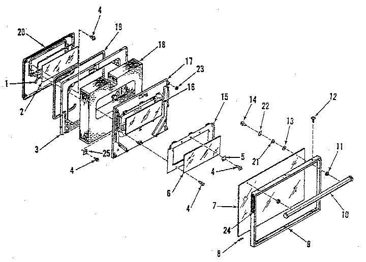 Oven door section