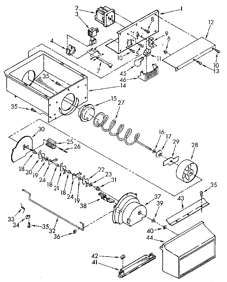 MOTOR AND ICE CONTAINER