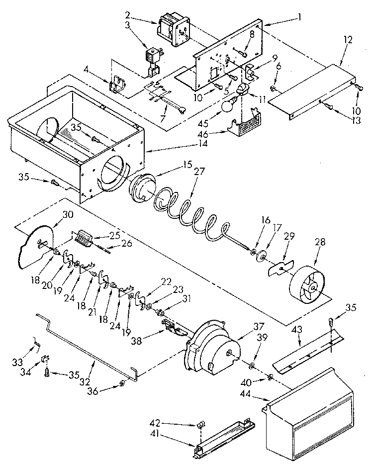Motor and ice container
