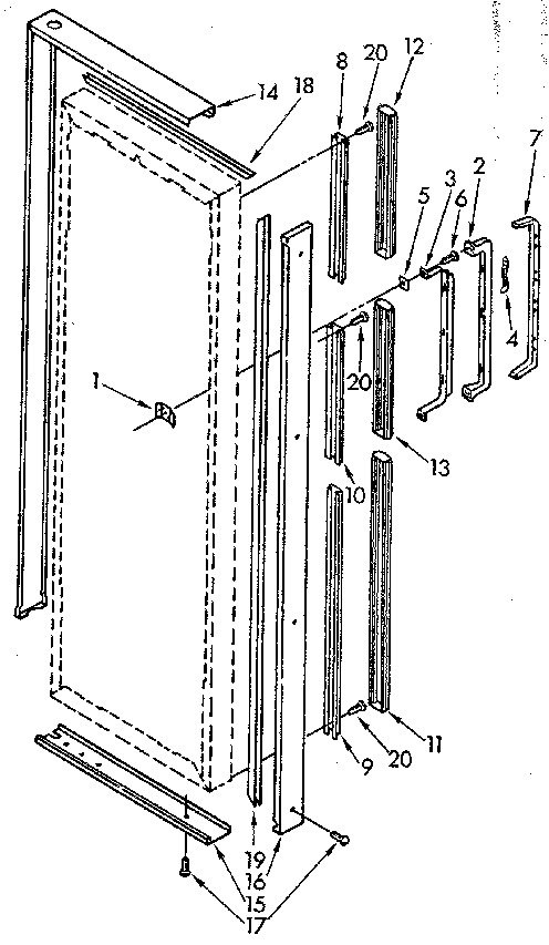 REFRIGERATOR DOOR HANDLE AND TRIM