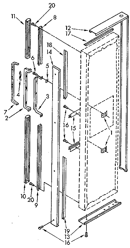 FREEZER DOOR HANDLE AND TRIM