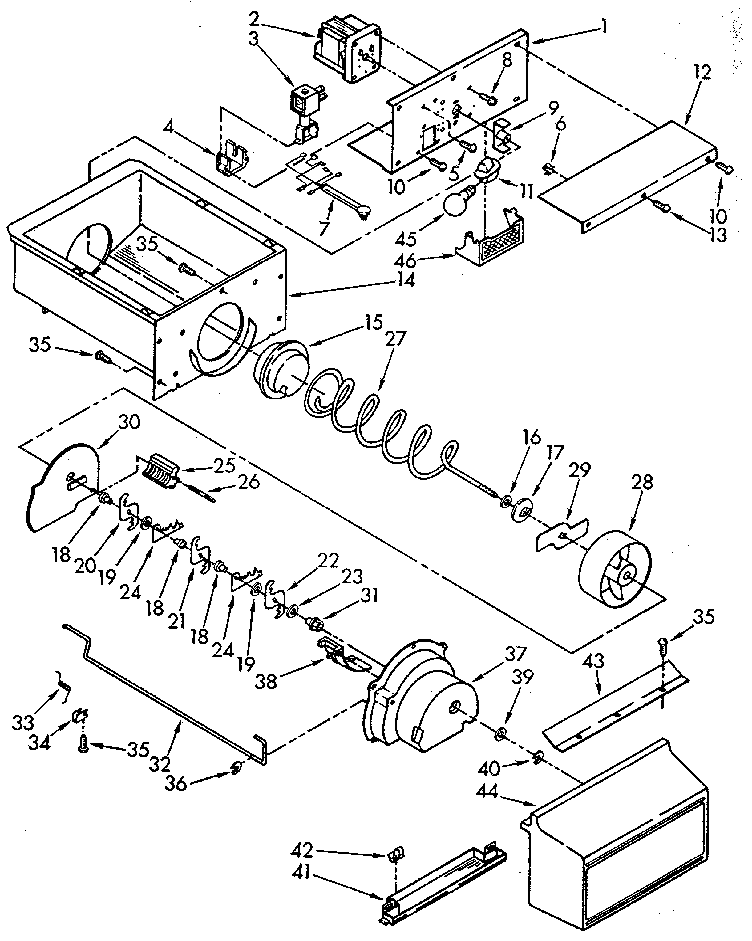 MOTOR AND ICE CONTAINER