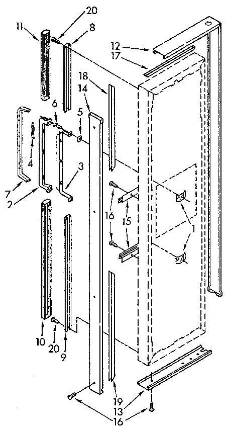 FREEZER DOOR HANDLE AND TRIM