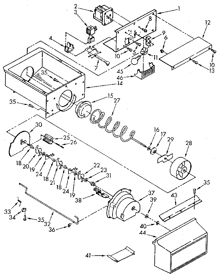 Motor and ice container
