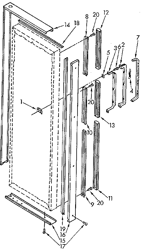 REFRIGERATOR DOOR HANDLE AND TRIM