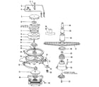 Kenmore 5871419081 motor, heater, and spray arm diagram