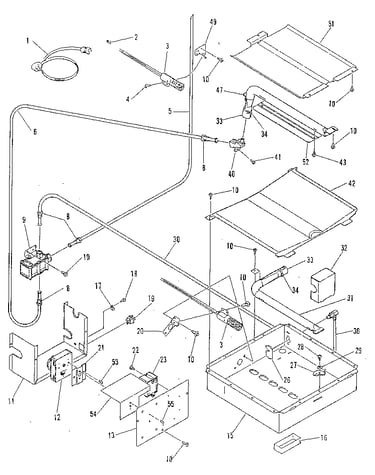 Broiler and oven burner section