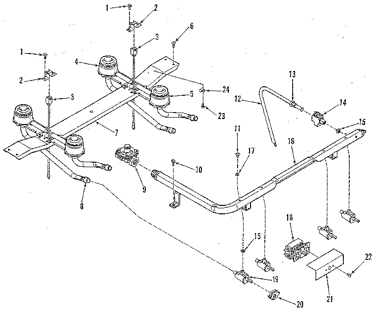 Top burner section