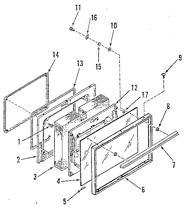 Oven door section