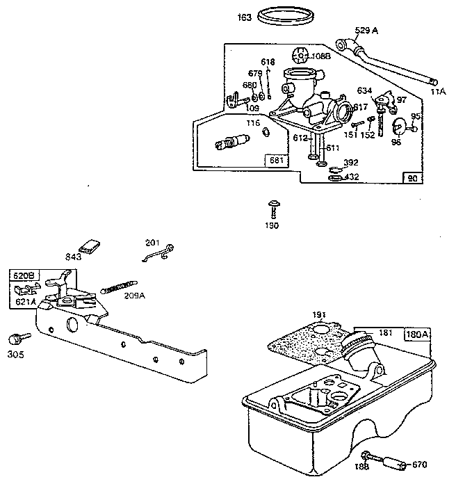 Fuel tank and carburetor assembly