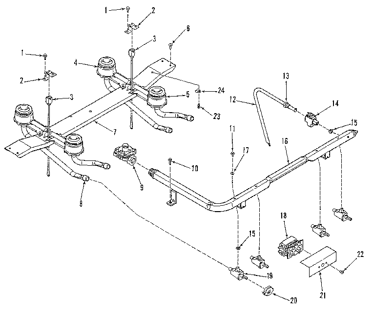 Top burner section
