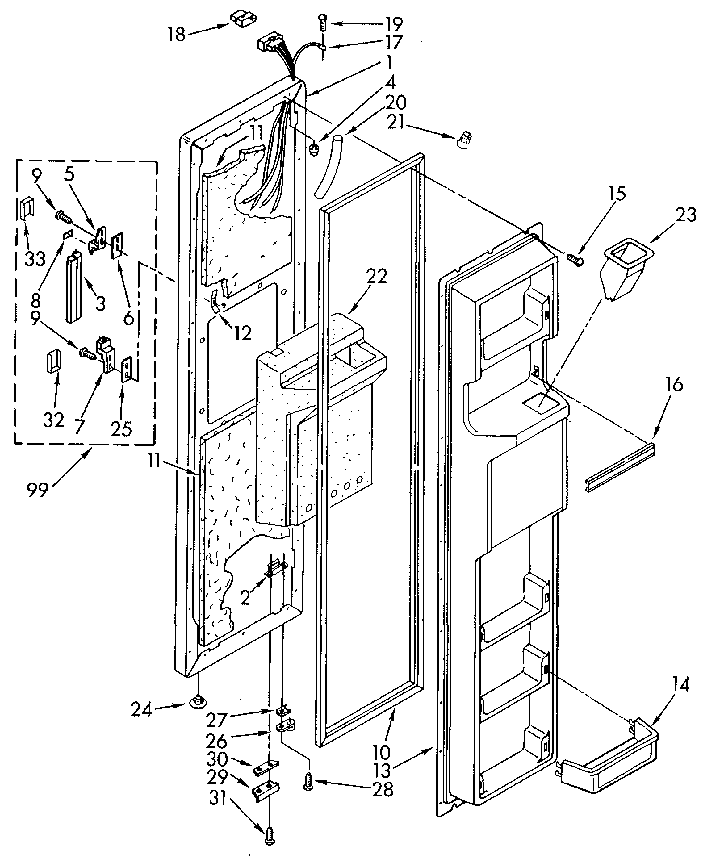 Freezer door