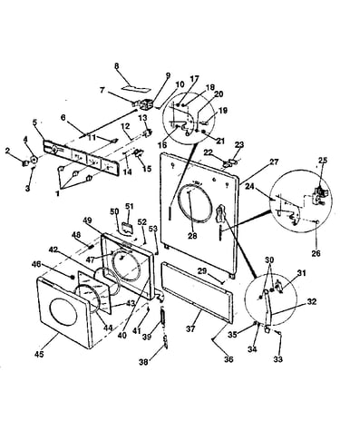 Front panel, door, console & controls