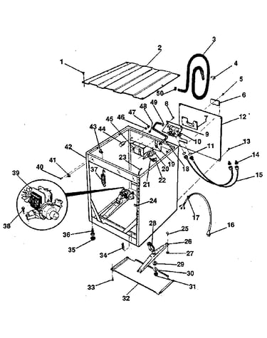 Cabinet, pump, speed-control & hoses