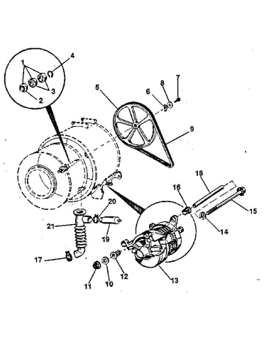 Pulley, belt & motor main