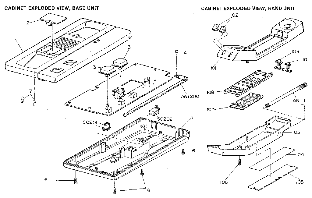 BASE AND HAND UNIT ASSEMBLY