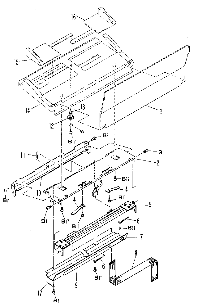 SUB FRAME, HOPPER GUIDE UNIT