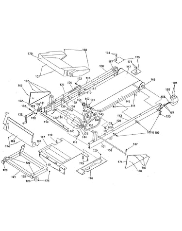 Motor and walking belt assembly