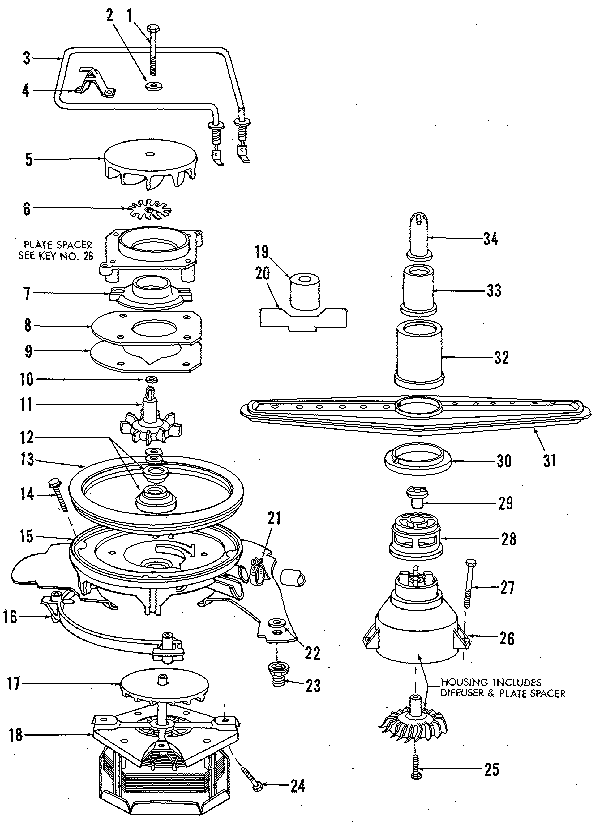 Motor, heater, and spray arm details