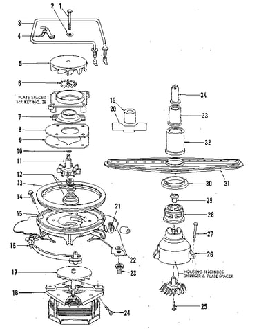 Motor, heater, and spray arm details
