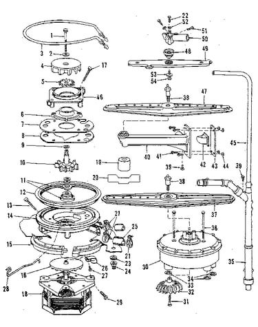 Motor, heater, and spray arm details