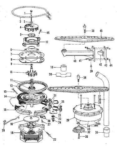 Motor, heater, and spray arm details