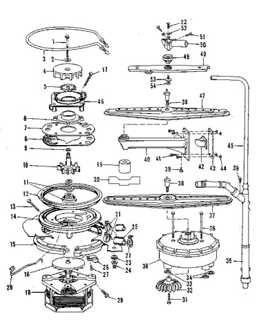 Motor, heater, and spray arm details