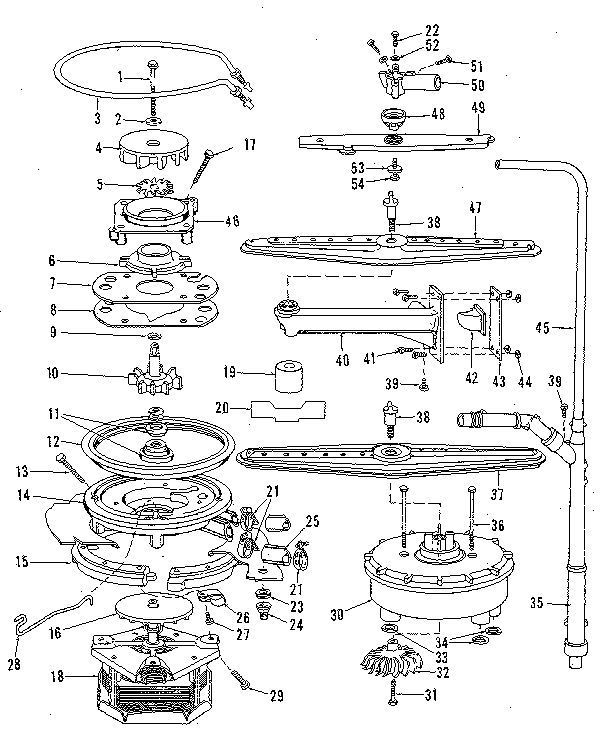 Motor, heater, and spray arm details