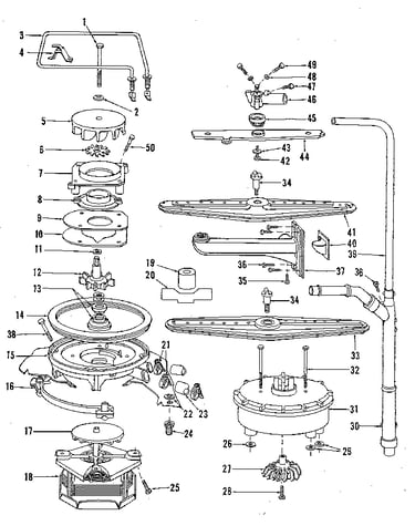 Motor, heater, and spray arm details