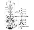Kenmore 5871509180 motor, heater, & spray arm details diagram
